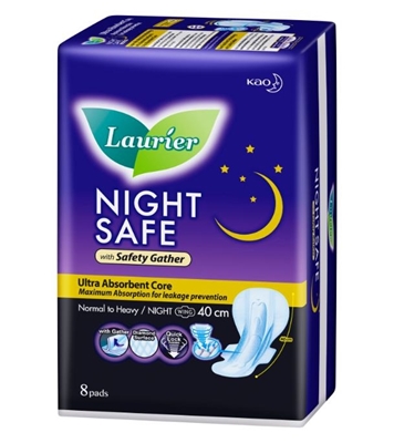Buy Laurier Sanitary Napkin Night Safe 40cm 8 pad Online