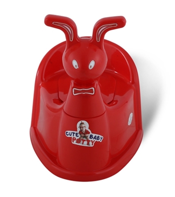 Picture of Rabbit Portable Baby Potty Training Toilet (Chair, Seat, Step Stool) For Kids - Red