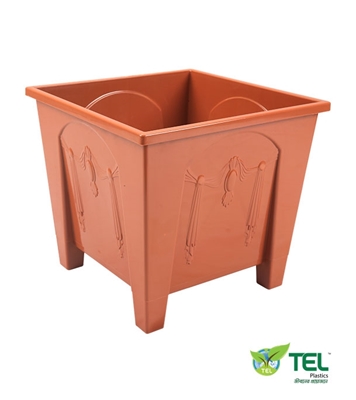 Buy Square Flower Tub 15” (25L) Sandal Wood-TEL Online at Best Price