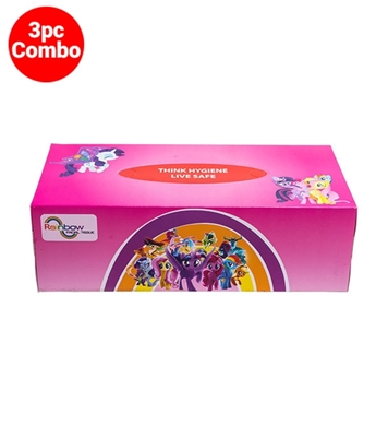 Buy Rainbow 200 sheet Facial Tissue Box 3 Pcs Combo Online at Best Price