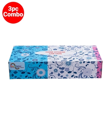 Buy Rainbow 120 sheet Facial Tissue Box 3 Pcs Combo Online at Best Price