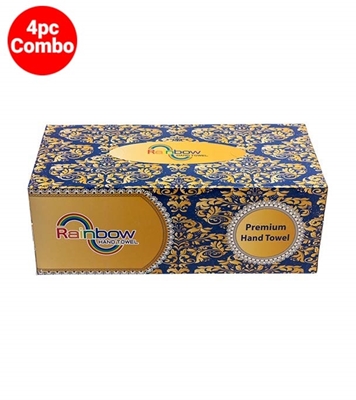 Buy Rainbow Hand Towel 200 Sheets 4 Pcs Combo Online at Best Price