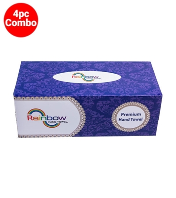 Buy Rainbow Hand Towel 200 Sheets 4 Pcs Combo Online at Best Price