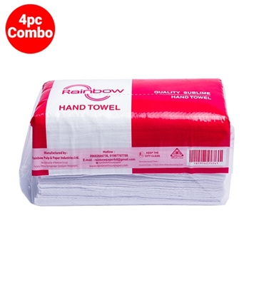 Buy Rainbow Hand Towel 250 Sheets 4 Pcs Combo Online at Best Price