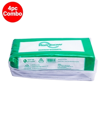 Buy Rainbow Hand Towel 150 Sheets 4 Pcs Combo Online at Best Price