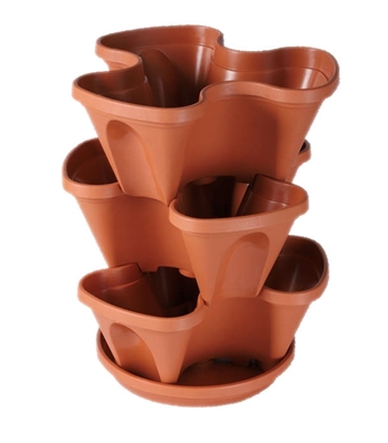 Buy Vertical Gardening Flower tub 3 Pcs Set Brown TEL Online at Best Price