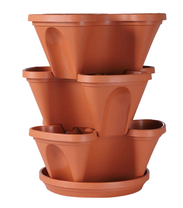 Buy Vertical Gardening Flower tub 3 Pcs Set Brown TEL Online at Best Price