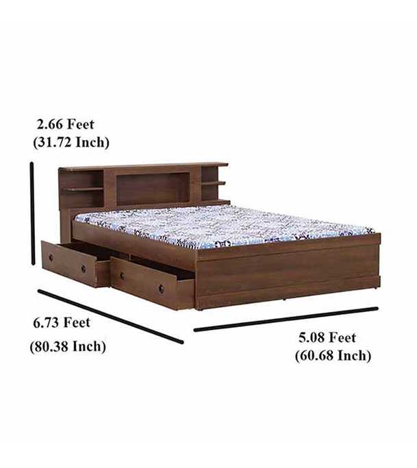 Buy Regal Laminated Board Marigold Double Bed Antique Online