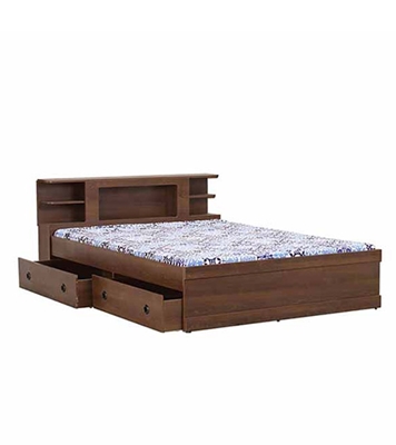 Buy Regal Laminated Board Marigold Double Bed Antique Online