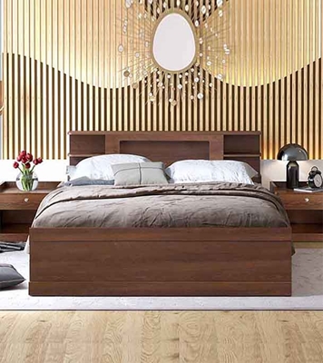 Buy Regal Laminated Board Marigold Double Bed Antique Online