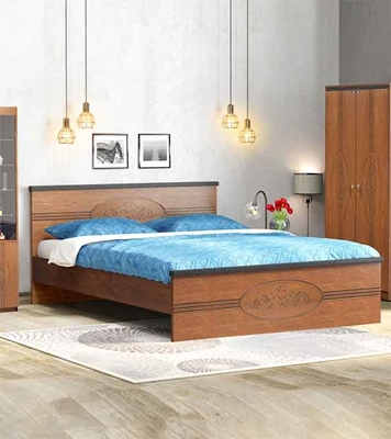 Buy Regal Flores Laminated Board Double Bed online at Best Price