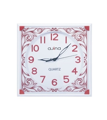 Buy Ajina Panama Wall Clock With Digit Square Red Online
