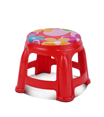 Buy Round Stool Medium Printed Red Online