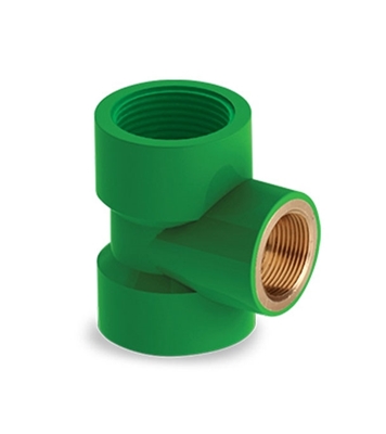 Buy RFL uPVC Thread R-Brass Tee 1"x1/2" Green Online