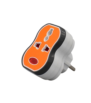 Buy 3 Pin Orange Multi Socket Converter Online