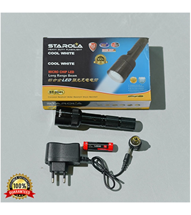 Buy STAROLA Rechargeable LED Flash light Torch Black Online 
