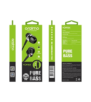 Buy Oraimo Vortex ORE-E23 Pure Bass In Ear Earphone With Mic Online