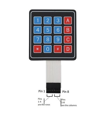 Buy 4x4 Matrix 16 Key Membrane Switch Keypad, 4x4 Matrix Keyboard, Matrix Keyboard Online