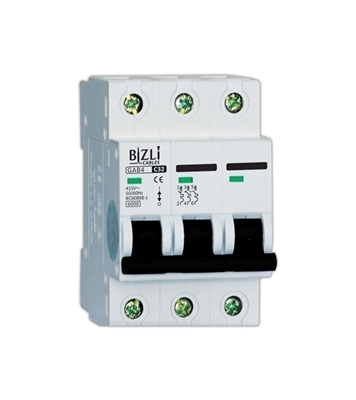 Bizli Circuit Breaker 3P 50A C 6KA at Best Price In Bangladesh