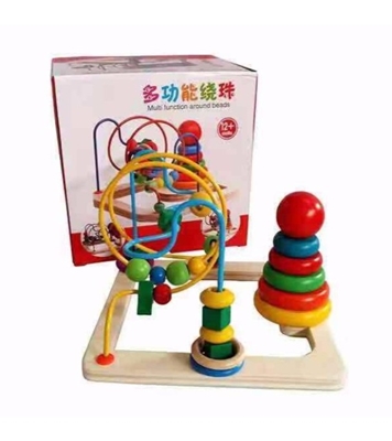Buy Wooden Two Line Bead Stringing Toy Beaded Bracelet Children Wooden Toy at Best Price In Bangladesh