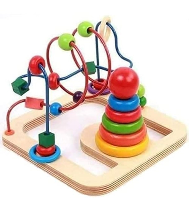 Buy Wooden Two Line Bead Stringing Toy Beaded Bracelet Children Wooden Toy at Best Price In Bangladesh