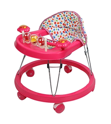 Picture of Smile Baby Walker Activity Baby Walker-Baby Bouncer, Rocker, Activity Center,Seat and Push Walker,Detachable Trampoline Mat, Adjustable Speed Rear Wheels and Height,Ages 6-18 Months Pink
