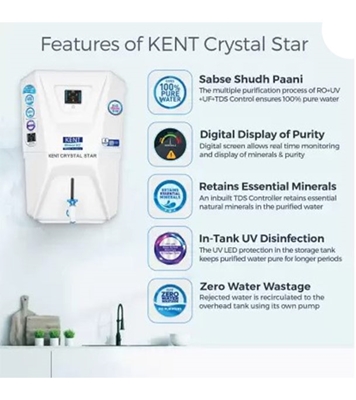 Buy Kent Crystal Star 11 Ltr Digital Smart RO   UV   UF   TDS Water Purifier Online at Best Price