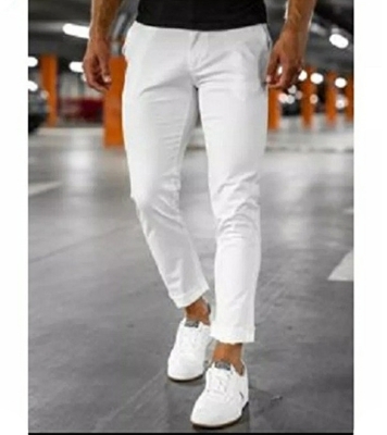 Picture of Men's Narrow Formal Official Gabardine Pant White