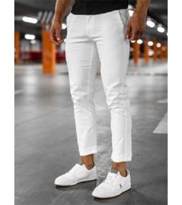 Picture of Men's Narrow Formal Official Gabardine Pant White