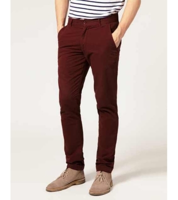 Picture of Men's Narrow Formal Official Gabardine Pant Maroon