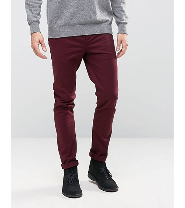 Picture of Men's Narrow Formal Official Gabardine Pant Maroon