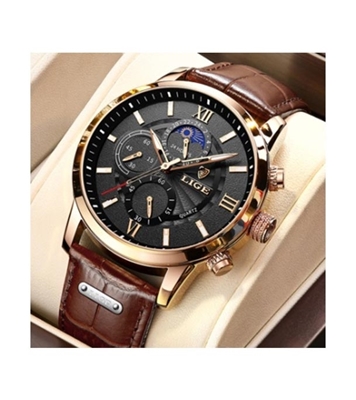 Picture of Lige 8932 Chronograph Leather Quartz Men’s Watch