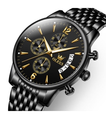 Picture of Olevs 2867 Multifunction Men Watch Black