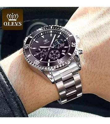 Picture of OLEVS 2870 Stainless Steel Waterproof Quartz Watch Black