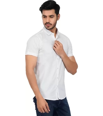 Men's Fine Cotton Short Sleeve Casual Shirt White at Best Price In Bangladesh