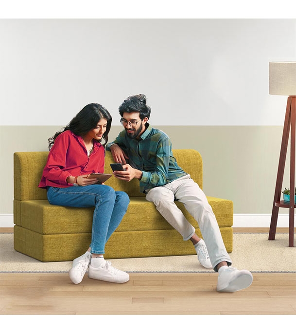 Sofa Cum Bed-Yellow (Single) at Best Price in Bangladesh