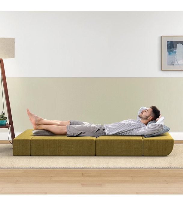 Picture of Sofa Cum Bed-Yellow (Double)