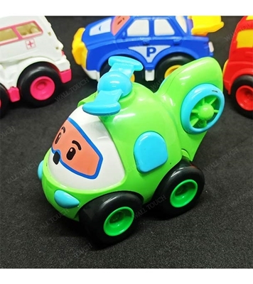 Picture of Kid's 4 Pcs Food Grade Mini Plastic Pull And Back Car Set