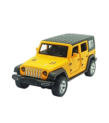 Picture of Kid's Full Metal Body Heavy Weighted Pull And Back Car Yellow