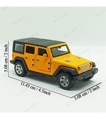 Picture of Kid's Full Metal Body Heavy Weighted Pull And Back Car Yellow