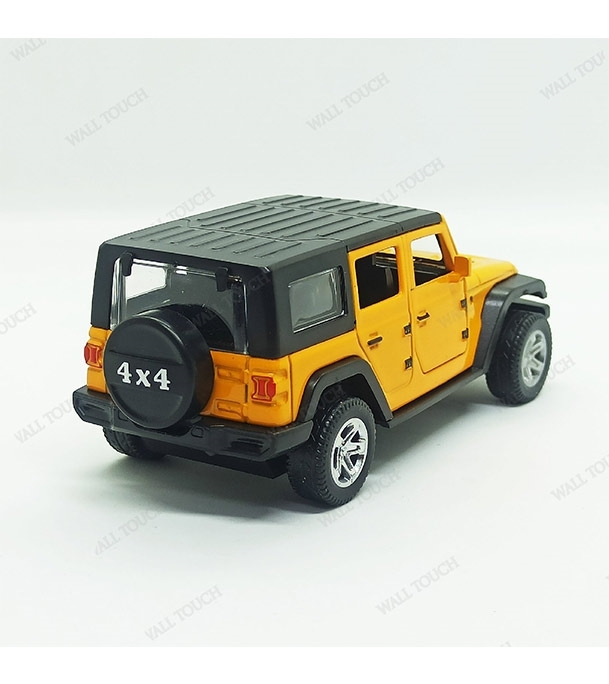 Picture of Kid's Full Metal Body Heavy Weighted Pull And Back Car Yellow