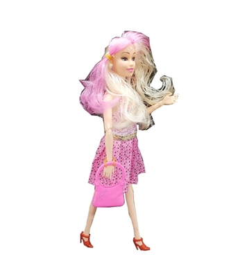 Picture of Kid's Beauty Fashion Show Style Wonderful Barbie Doll Toy Pink