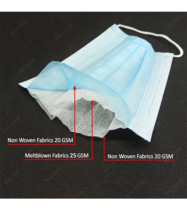 Picture of 3 Layer Disposable Meltblown Surgical Face Mask With High Quality Noseclip 50 pcs