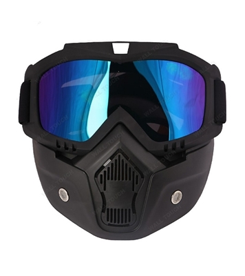 Picture of Modular Motorcycle Bike Riding Helmet Open Face Mask Shield Goggles Detachable