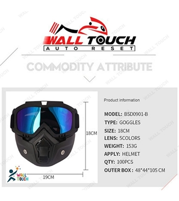 Picture of Modular Motorcycle Bike Riding Helmet Open Face Mask Shield Goggles Detachable Clear Glass