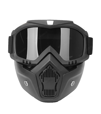 Picture of Modular Motorcycle Bike Riding Helmet Open Face Mask Shield Goggles Detachable Clear Glass