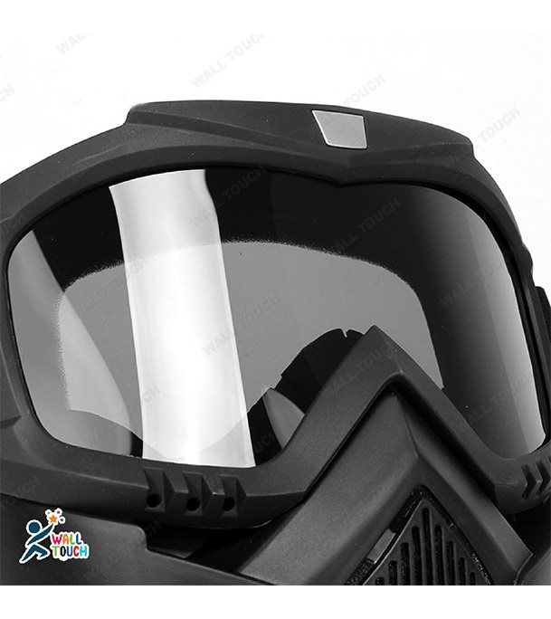 Picture of Modular Motorcycle Bike Riding Helmet Open Face Mask Shield Goggles Detachable Clear Glass