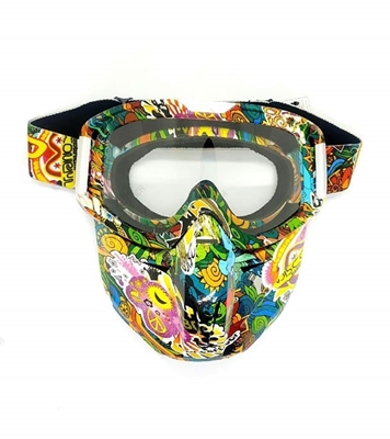 Picture of Modular Motorcycle Bike Riding Helmet Open Face Mask Shield Goggles Detachable