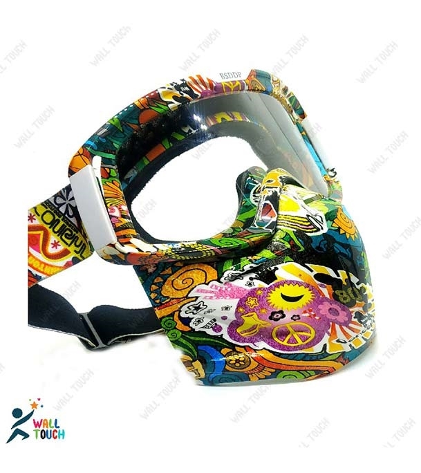 Picture of Modular Motorcycle Bike Riding Helmet Open Face Mask Shield Goggles Detachable