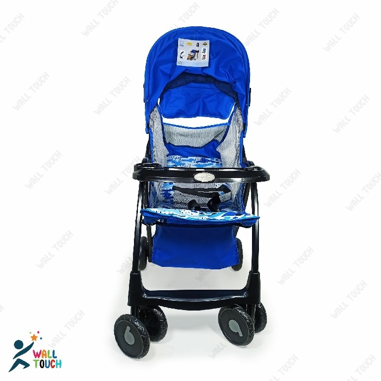 Picture of Lightweight Portable Baby Stroller Baby Trolley 722C Folding Pram for kids From Newborn to 3 Years With Back Rest, Food Tray & Wheel Lock